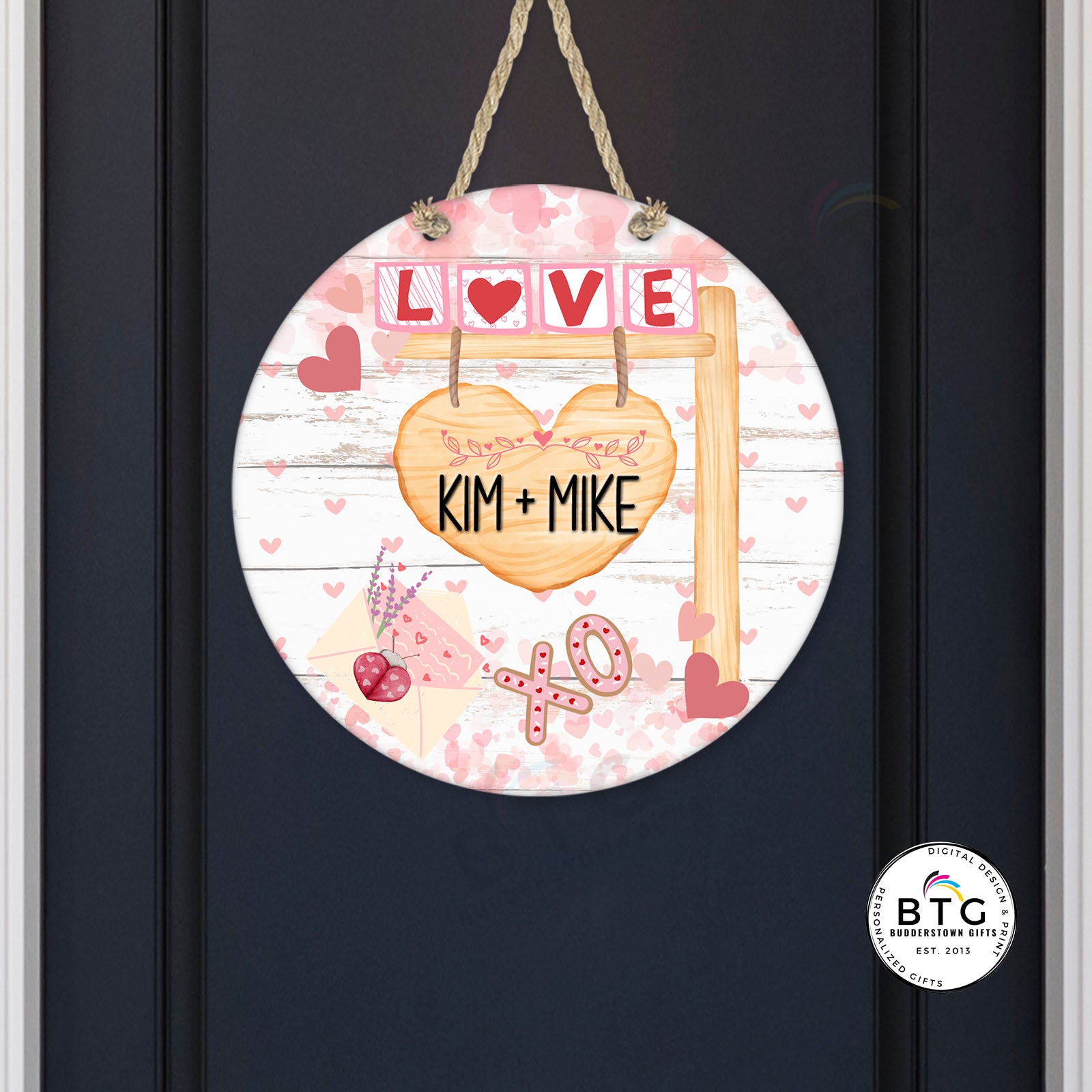 Personalized Door Hanger - Valentines Day Door 2024 Hanger - Love Door Hanger - personalized door decor -