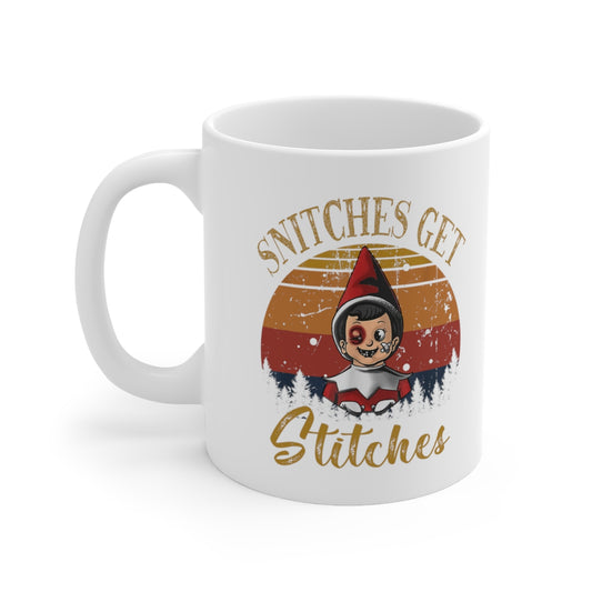 Snitches Get Stitches Elf Mug - Ceramic Mug 11oz