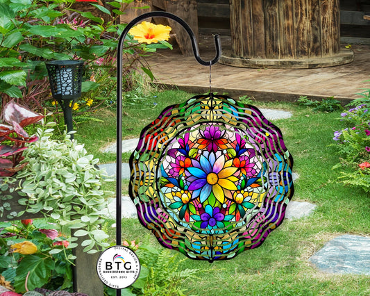 Flower Wind Spinner - Colorful Wind Spinner - Yard Decor