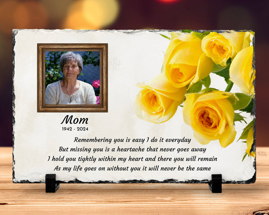 This Memorial Slate serves as a thoughtful gesture for your grieving loved one, expressing your heartfelt care during this difficult time. Alternatively, use it to honor and display the cherished memories of your late loved one. Measuring 7 1/2" x 11"