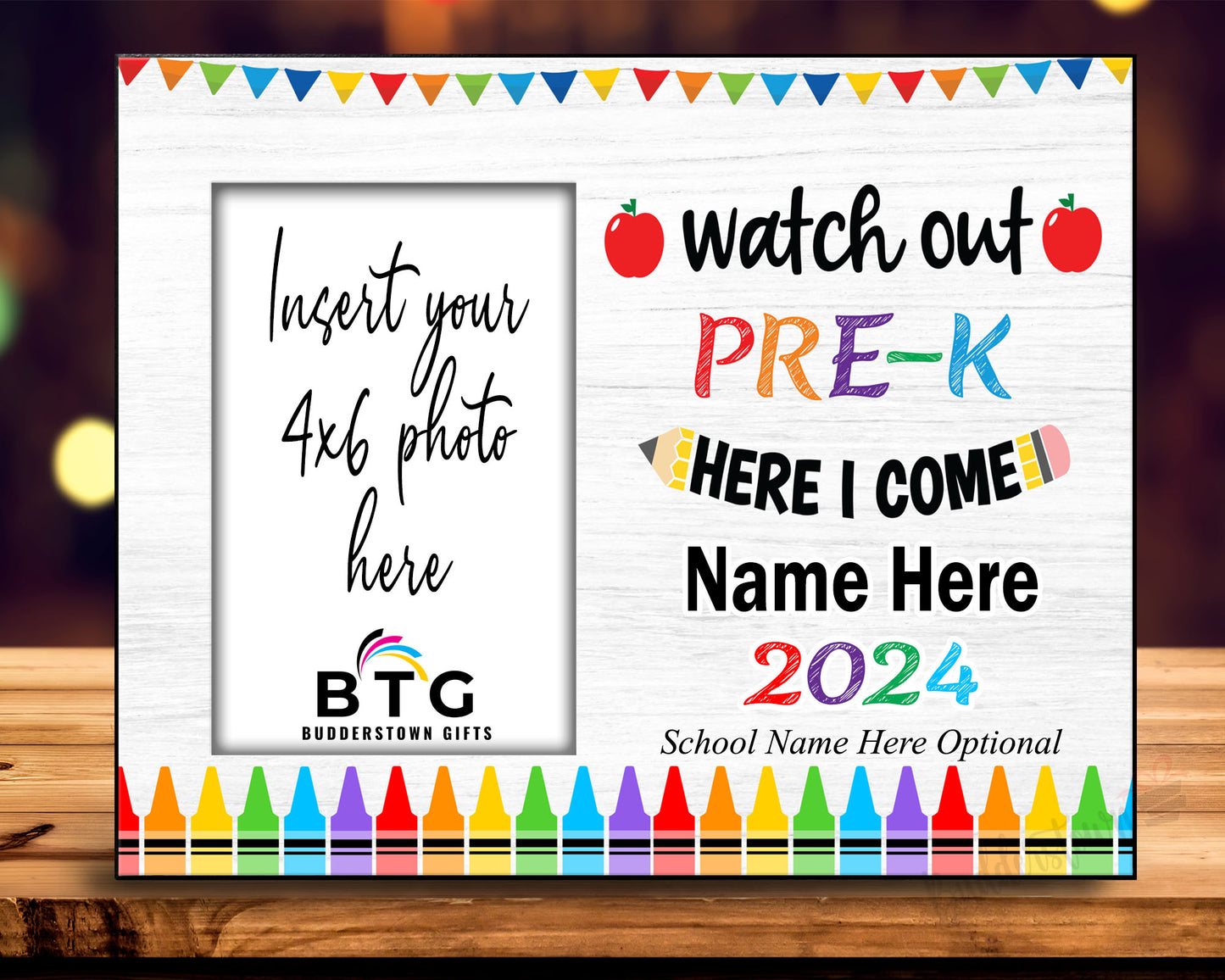 Watch Out Pre-K Here I Come | Pre-K Personalized Frame