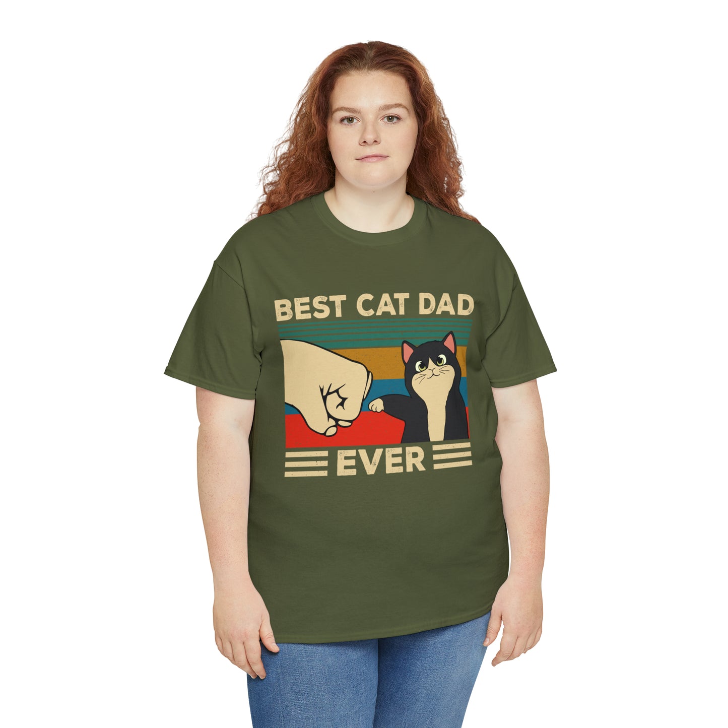 Best Cat Dad Ever - Unisex Heavy Cotton Tee