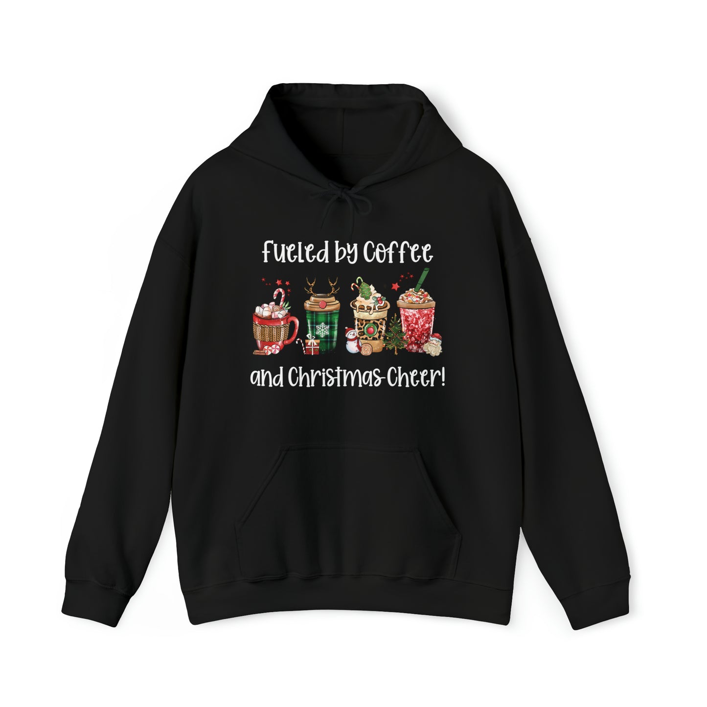 Fueled by Coffee and Christmas Chher - Unisex Heavy Blend™ Hooded Sweatshirt