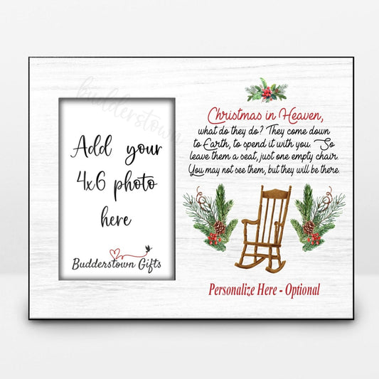 8x10 photo frame with christmas in heaven poem