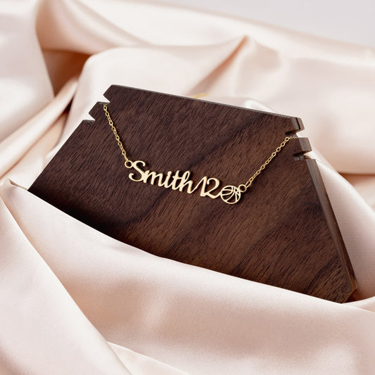 Our personalized sports charm necklace is just the thing you need. Crafted with care right here in the USA, each necklace features a durable base metal of 316 stainless steel, ensuring both quality and longevity.

With nine different sports to choose from including basketball, baseball, soccer, tennis, golf, football, volleyball, track, and cheer