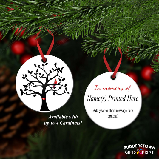 Cardinal Sympathy Gift - Memorial Ornament - Tree of Life