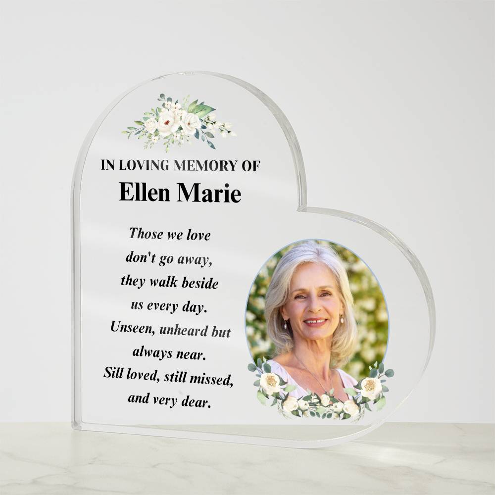 acrylic memorial photo plaque  - free standing