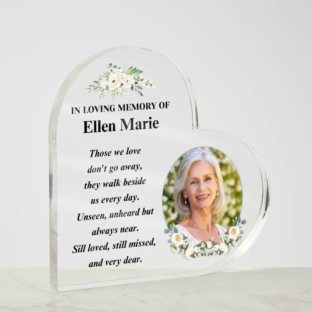 acrylic memorial photo plaque  - free standing