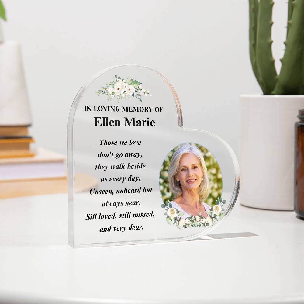 acrylic memorial photo plaque  - free standing