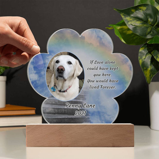 Acrylic Paw Print Memorial - If Love Could Have Saved You - Pet Sympathy Gift