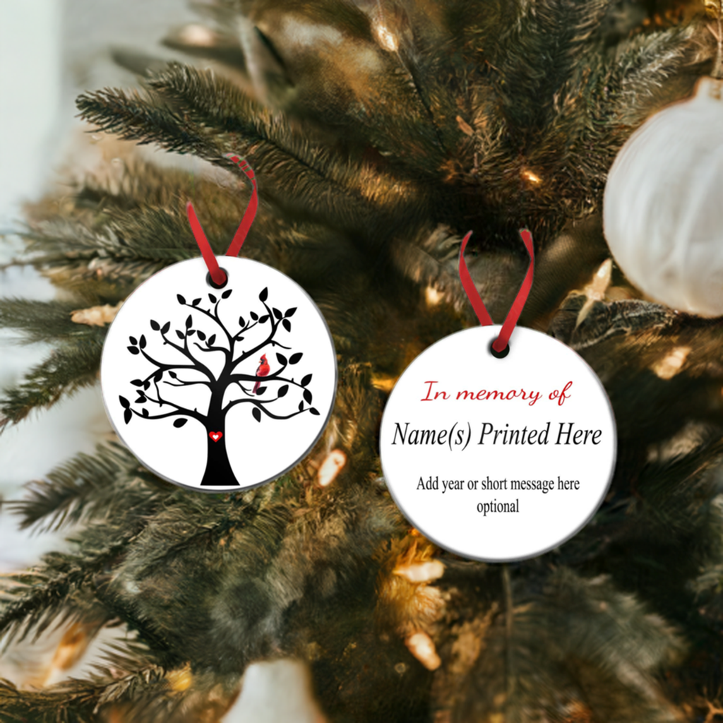 Cardinal Sympathy Gift - Memorial Ornament - Tree of Life