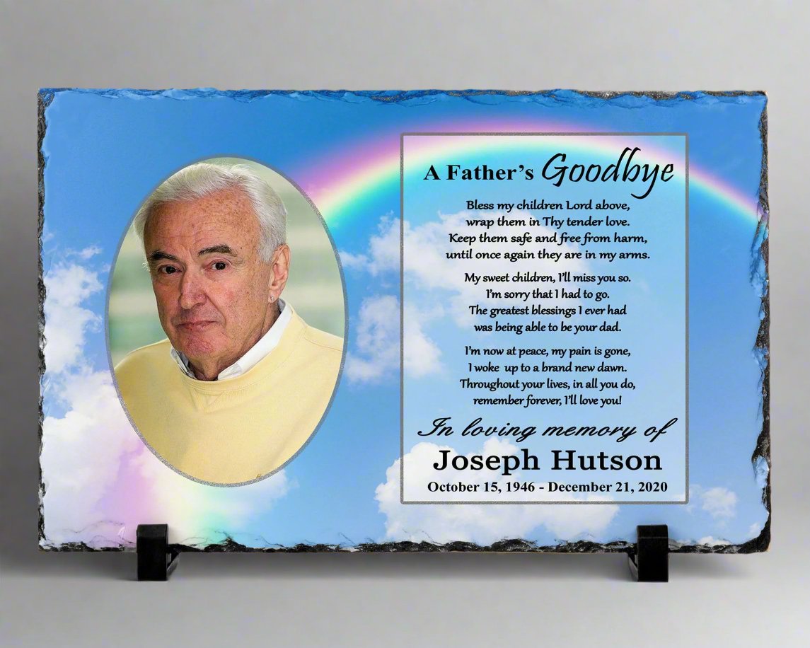 Memorial Photo Gift - Loss of a Father Dad - A Fathers Goodbye