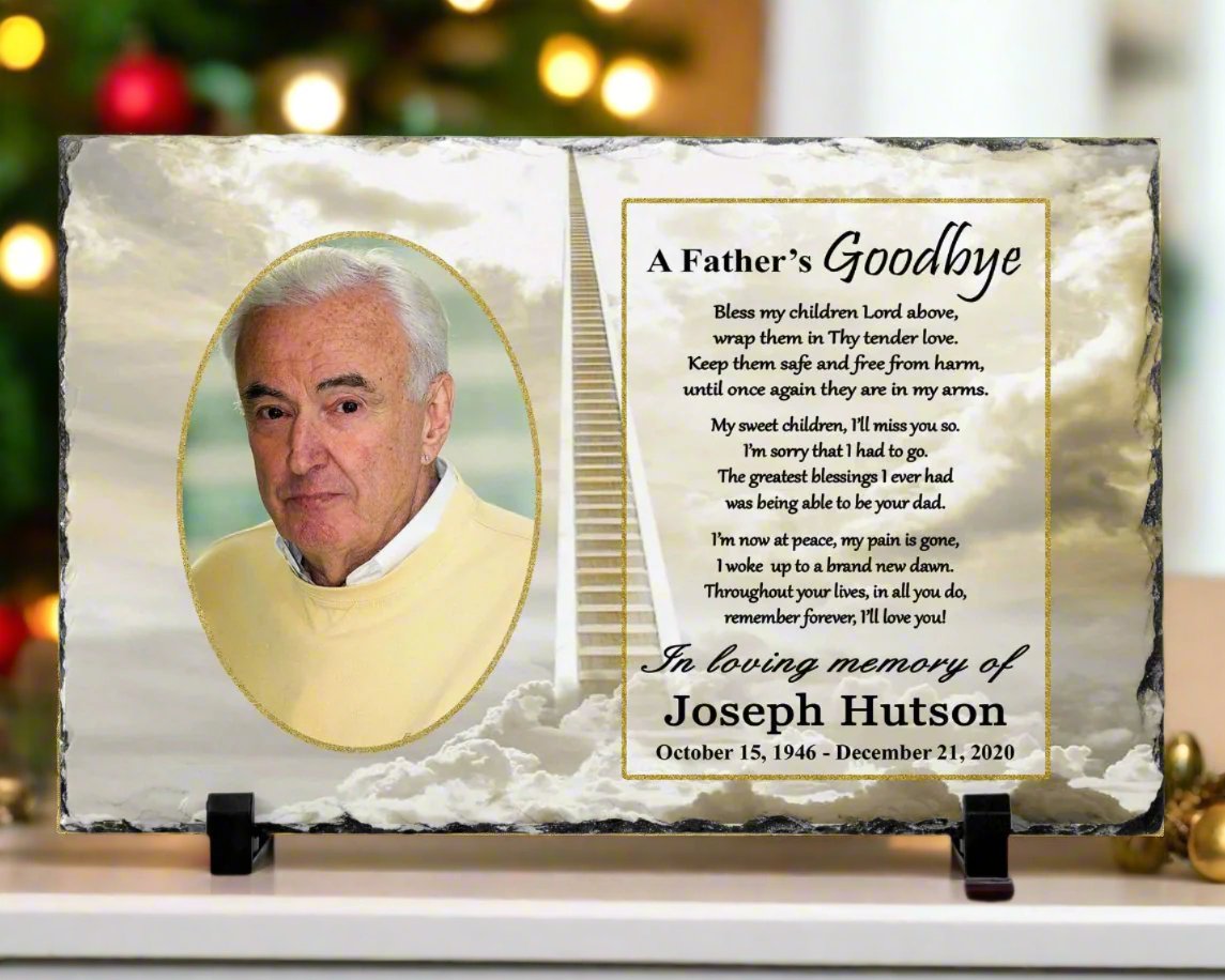 Memorial Photo Gift - Loss of a Father - A Fathers Goodbye