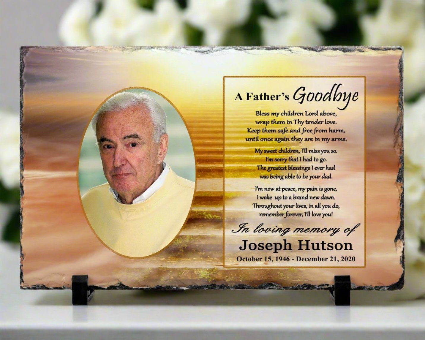 Memorial Photo Gift - Loss of Father Dad - A Fathers Goodbye