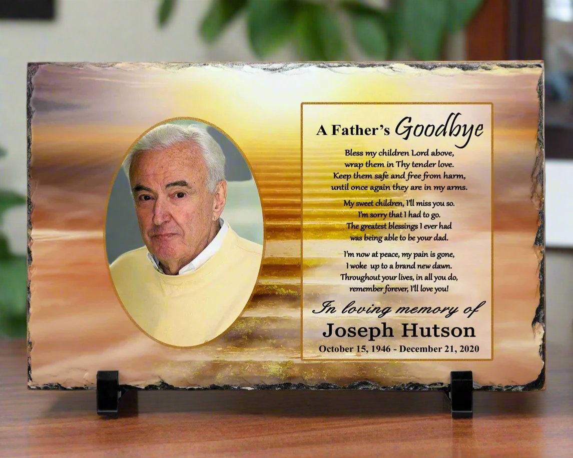 Memorial Photo Gift - Loss of Father Dad - A Fathers Goodbye