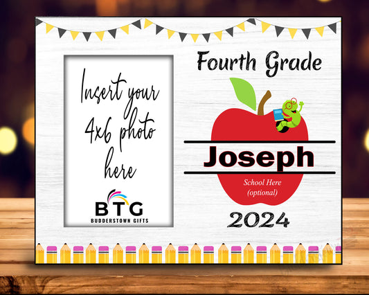 Fourth Grade Frame - Personalized School Frame - Fourth Grade - 4th Grade