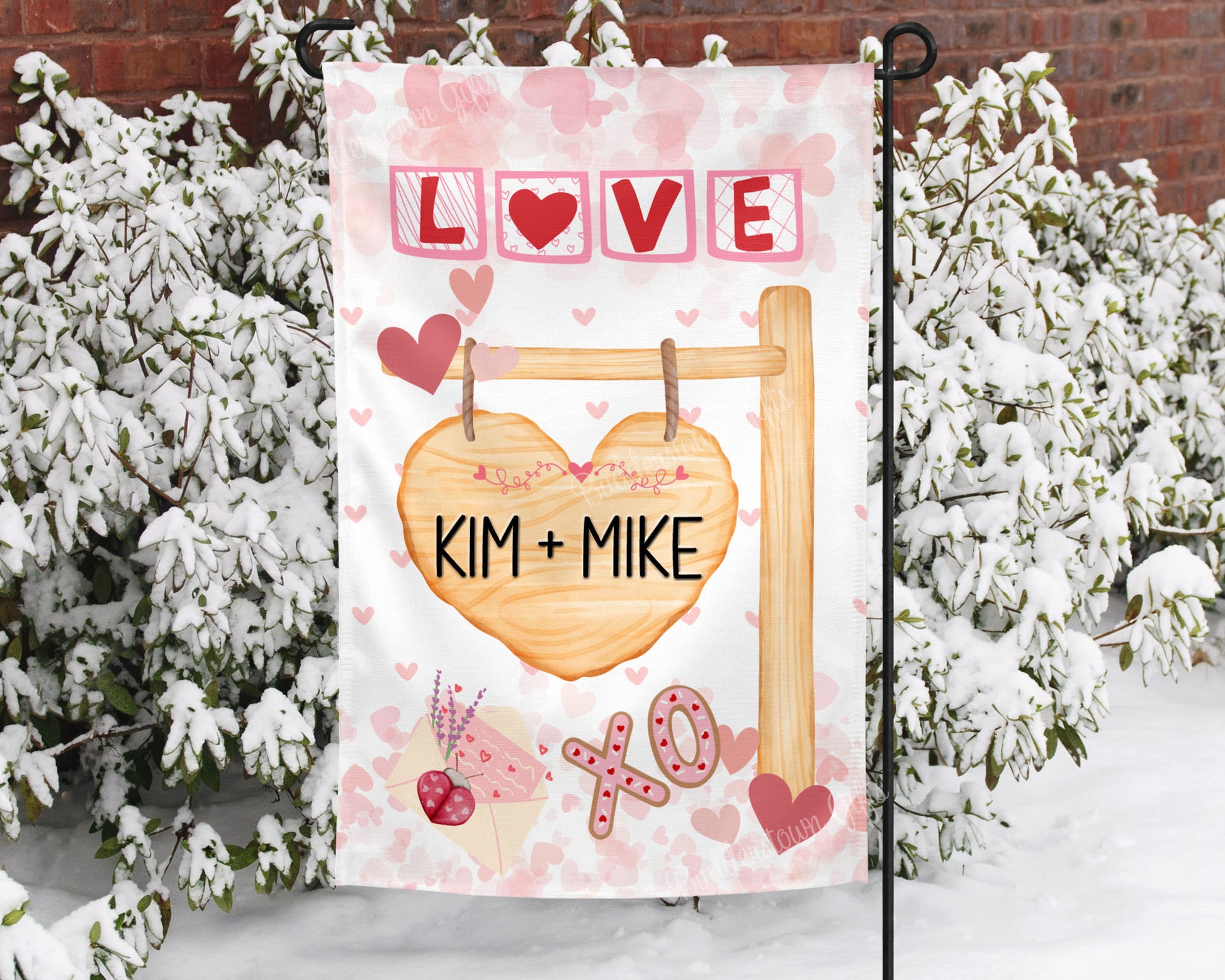 Valentines Day Garden Flag, Valentines day decorations, Personalized Gifts