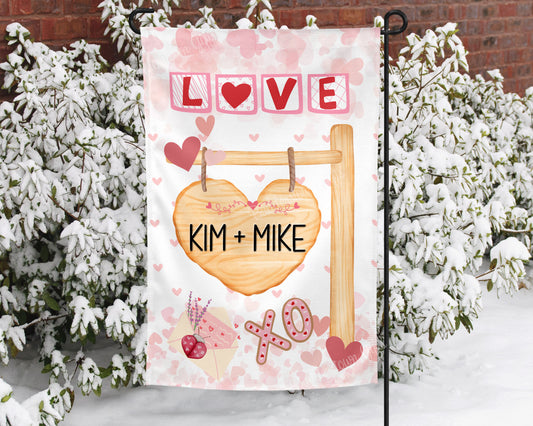 Valentines Day Garden Flag, Valentines day decorations, Personalized Gifts