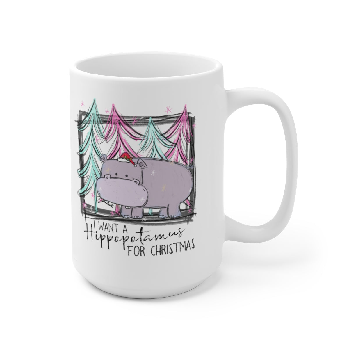 Hippopotamus for Christmas - Ceramic Mug 15oz