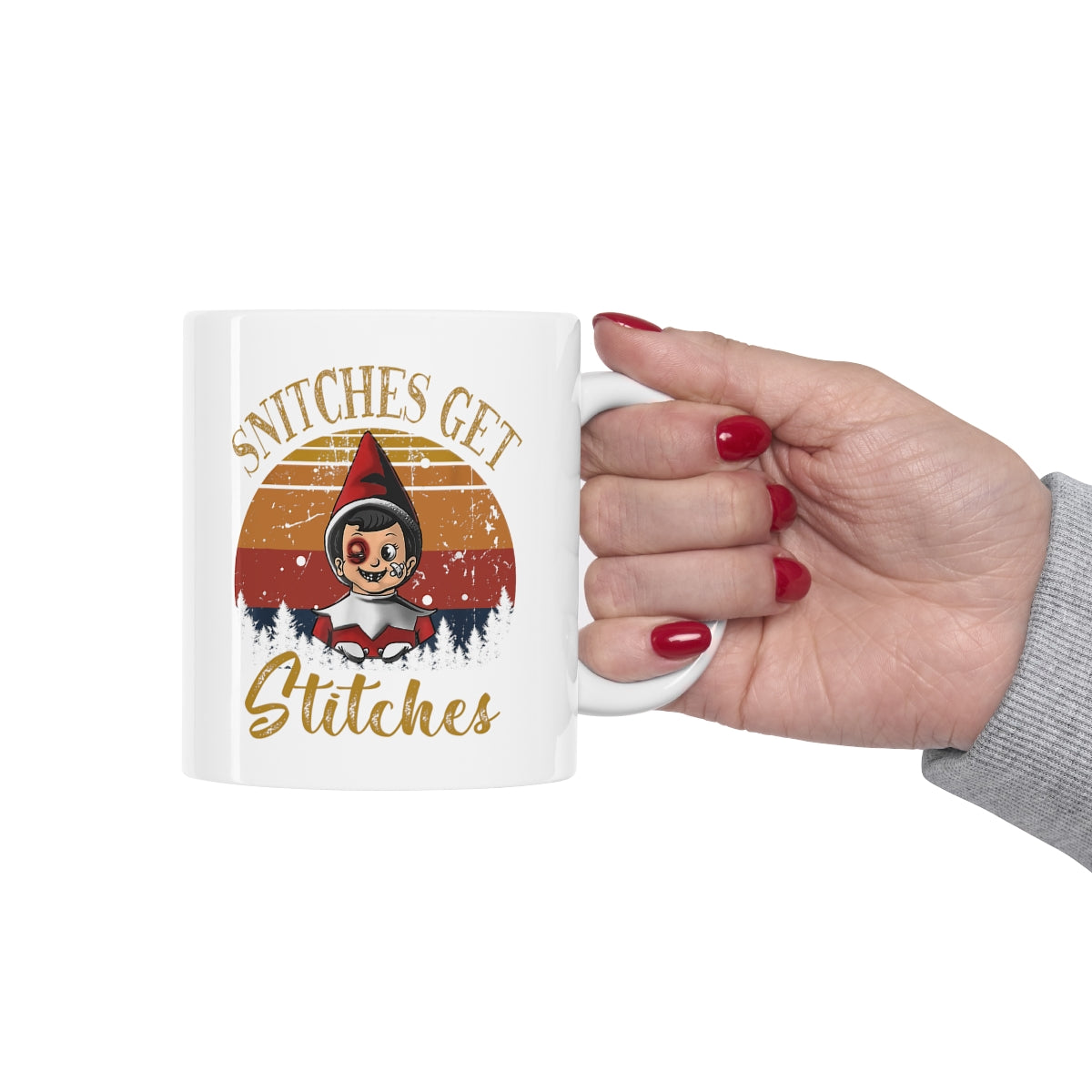 Snitches Get Stitches Elf Mug - Ceramic Mug 11oz