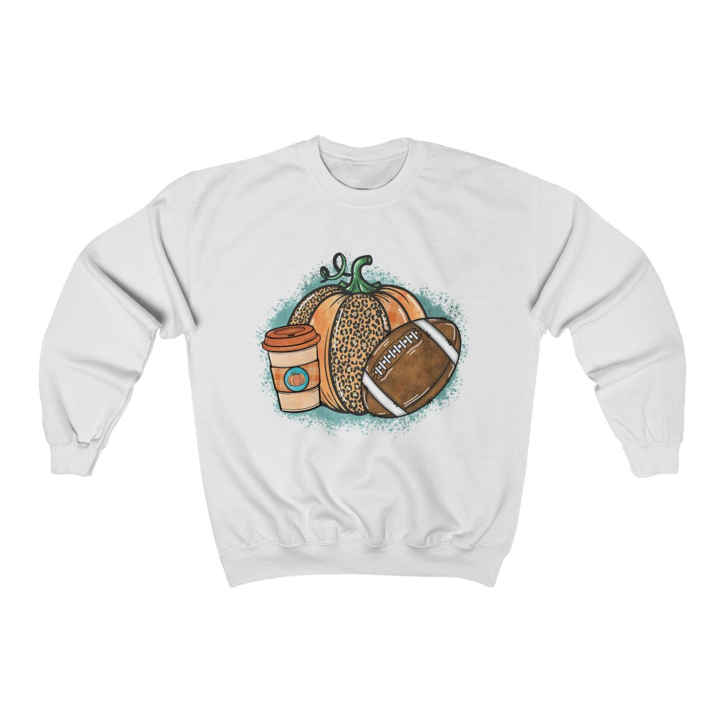 Coffee Pumpkins Football Crewneck Sweatshirt