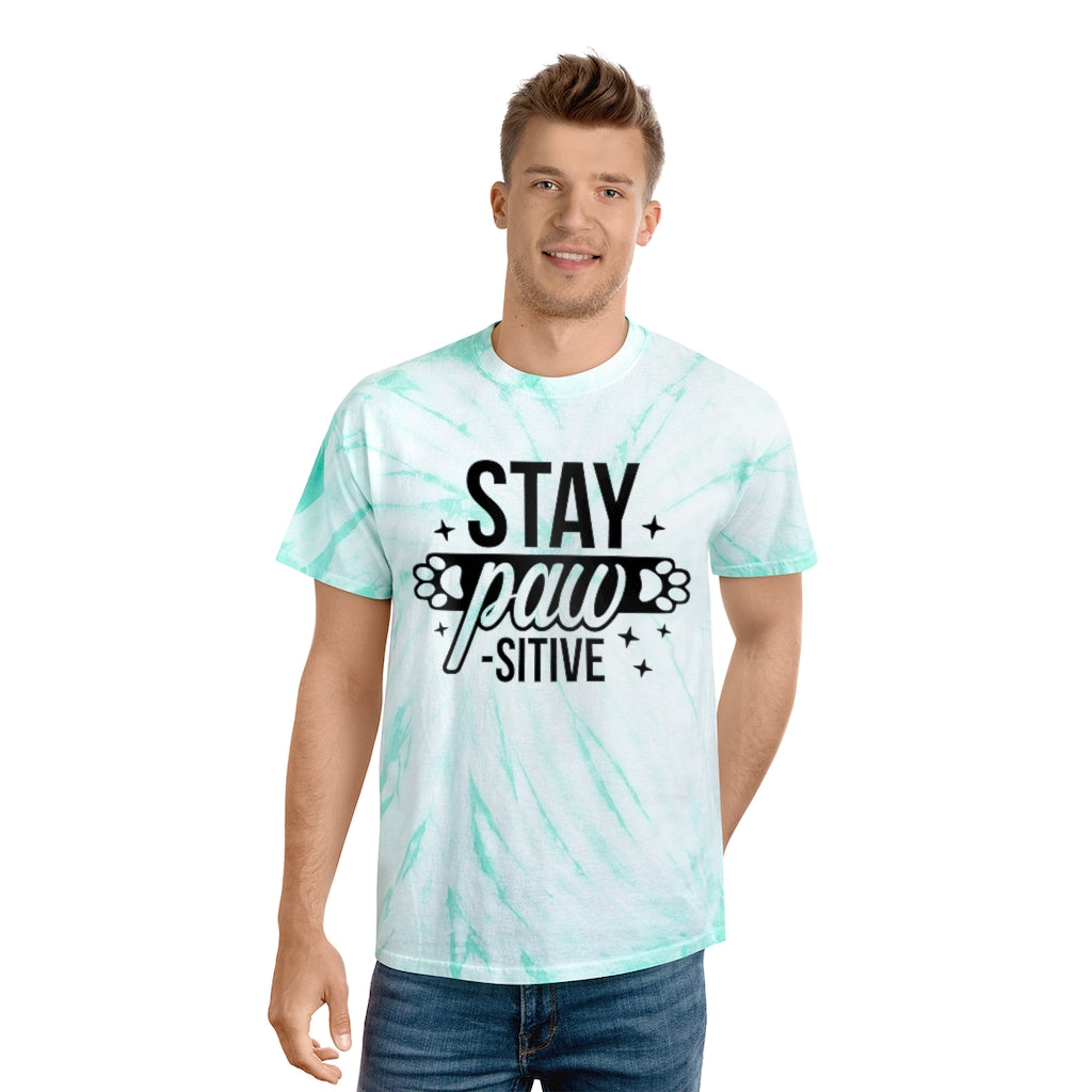 Stay Paw-sitive - Tie-Dye Tee, Cyclone