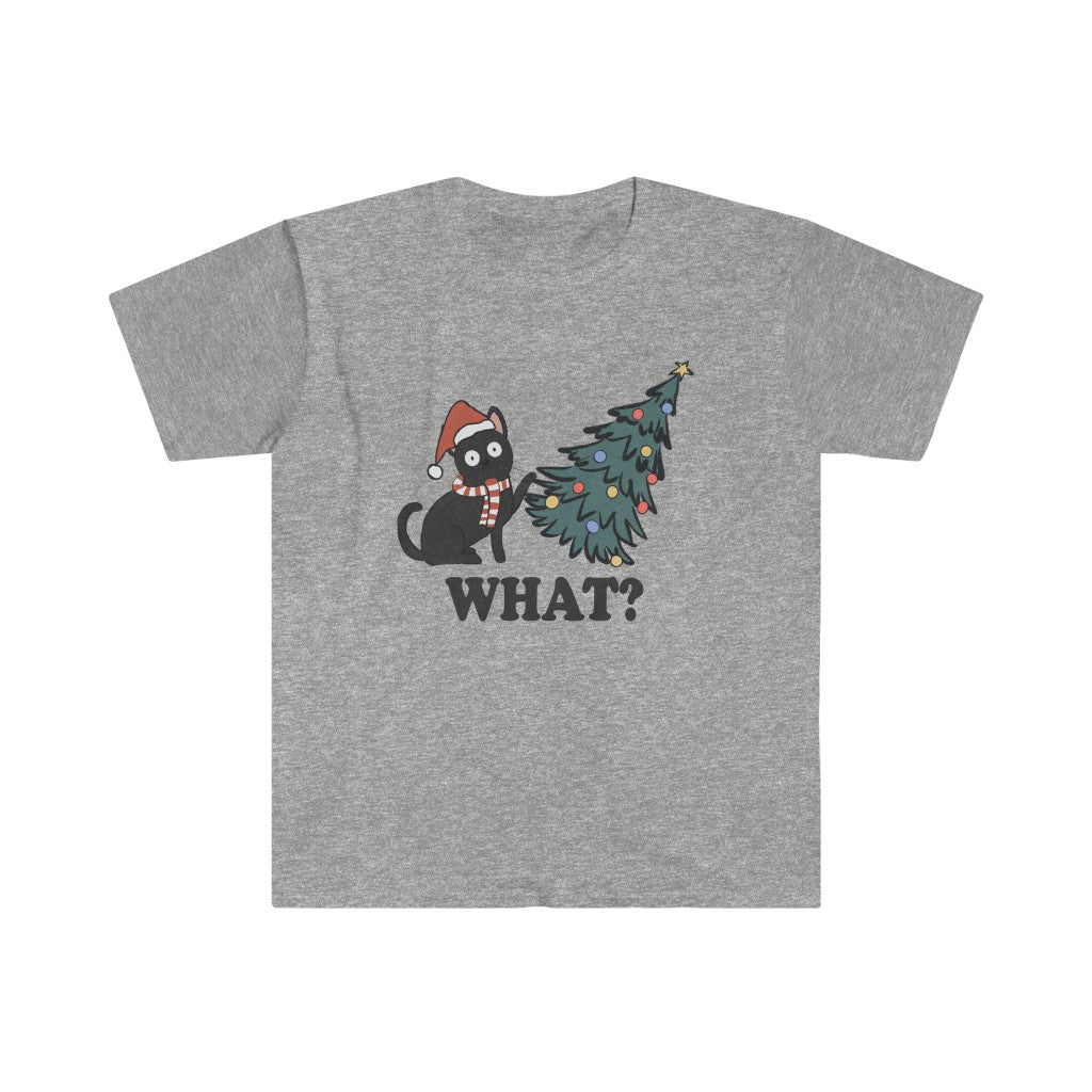 Christmas Cat What - Unisex Softstyle T-Shirt