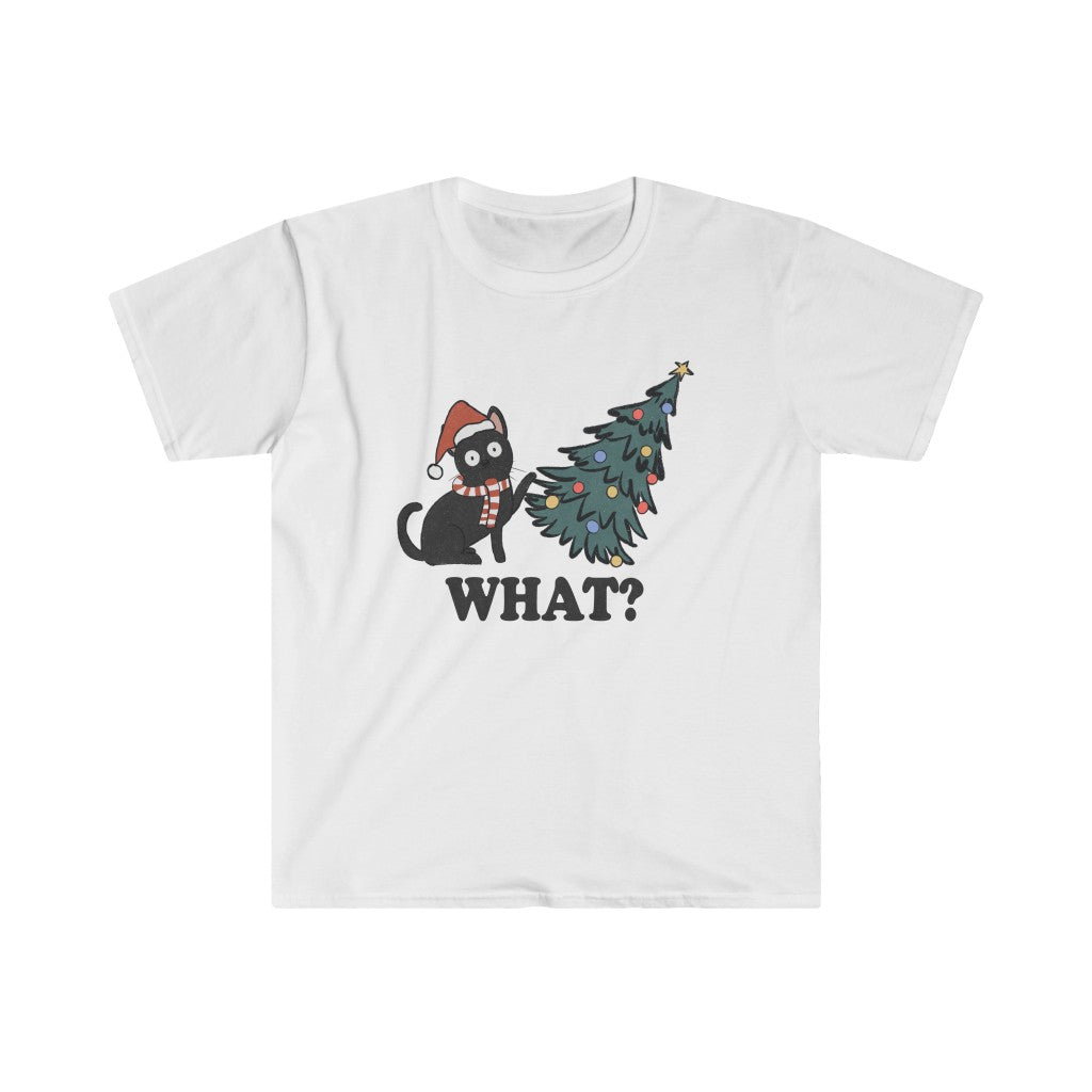 Christmas Cat What - Unisex Softstyle T-Shirt