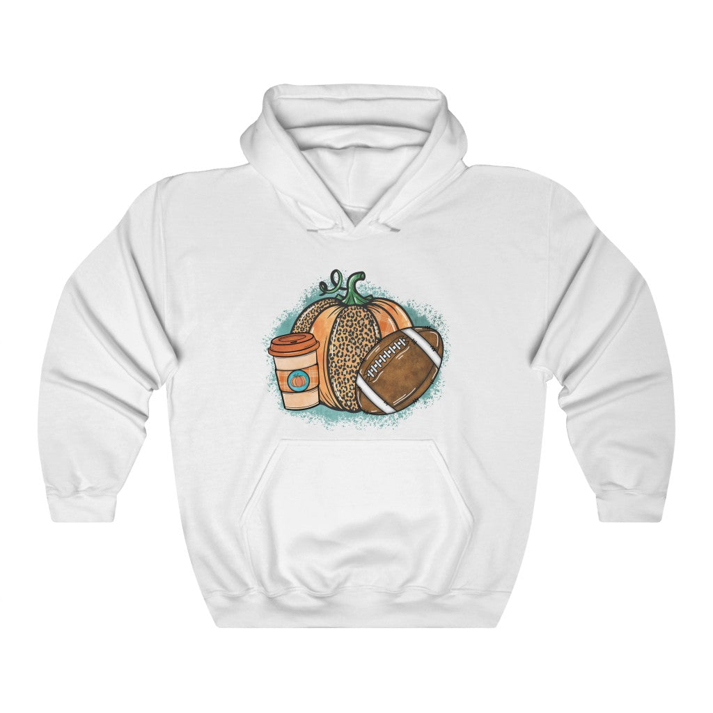 Coffee Pumpkins Football Hooded Sweatshirt