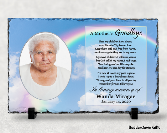 Personalized Memorial Stone Plaque for Mother - Beautiful Remembrance Gift for a Beloved Mom