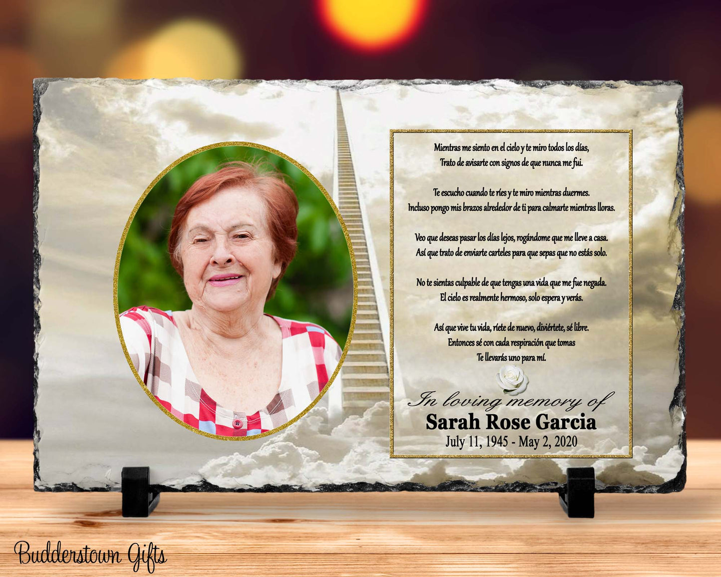 Spanish Sympathy Gift - Memorial Plaque frame
