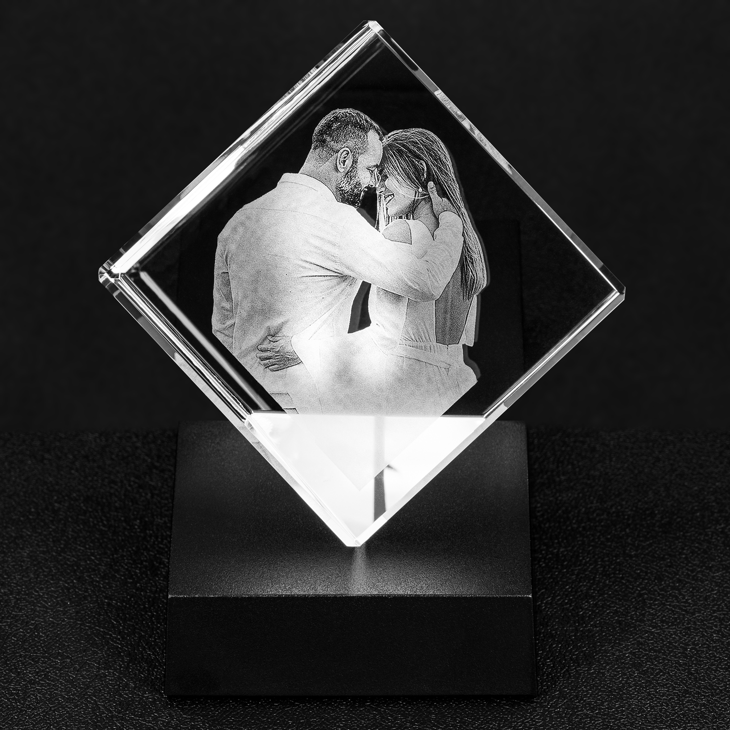 Personalized Crystal  -Add Your Photo - Cut Corner Cube