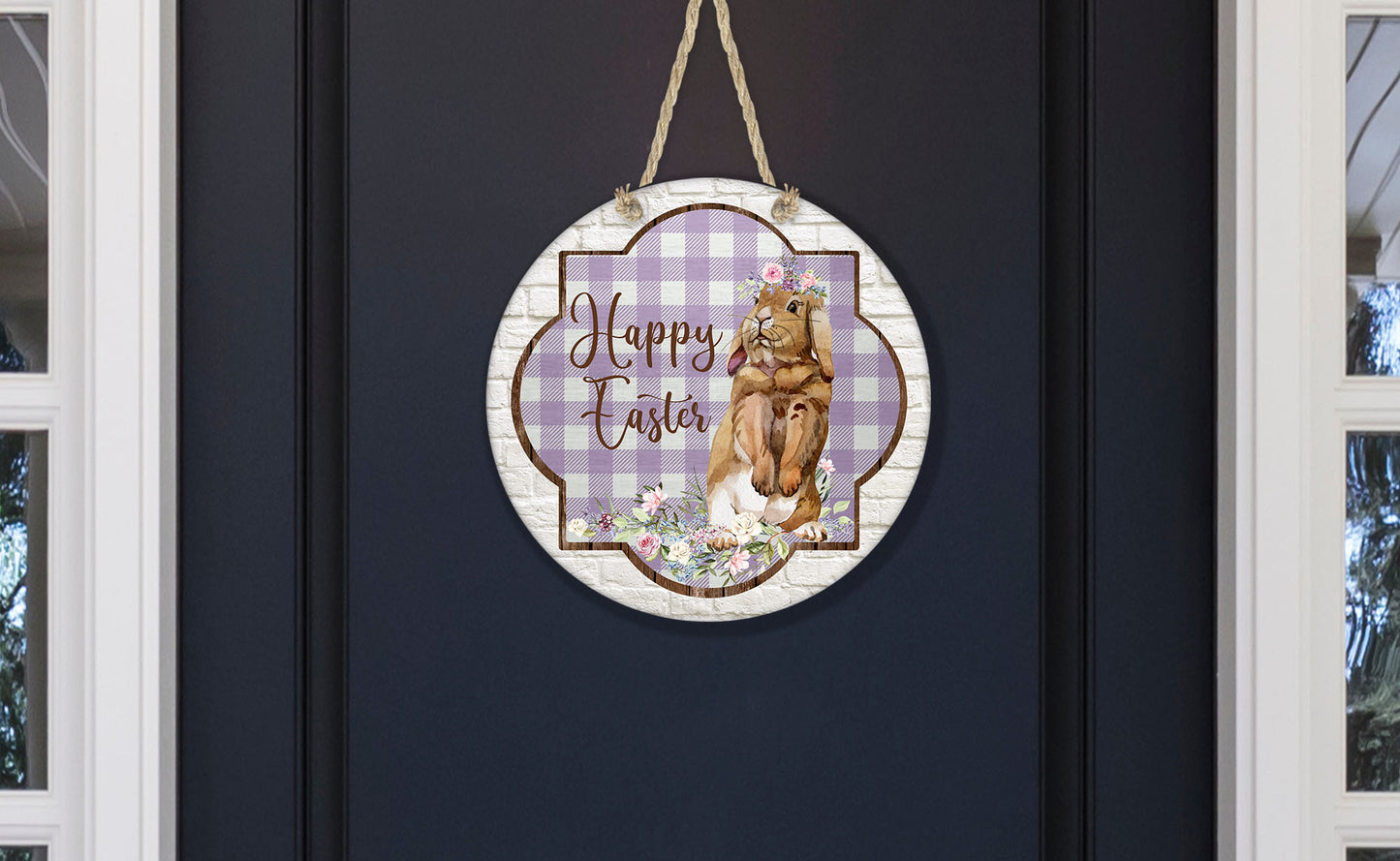Country Bunny - Door Hanger -  Wall Hanger - Welcome Sign - Easter