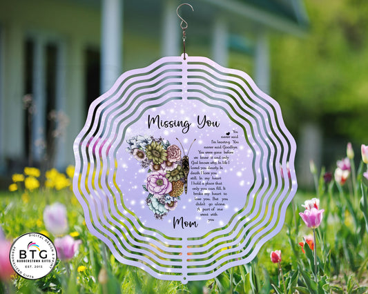 Butterfly Missing You Sympathy Gift Wind Spinner