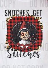Snitches Get Stitches Plaid- Unisex Tee - Elf