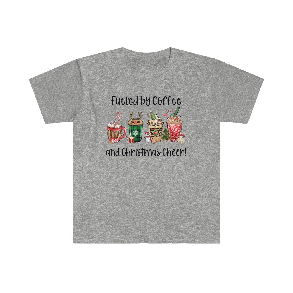 Fueled by Coffee and Christmas Cheer - Unisex Softstyle T-Shirt