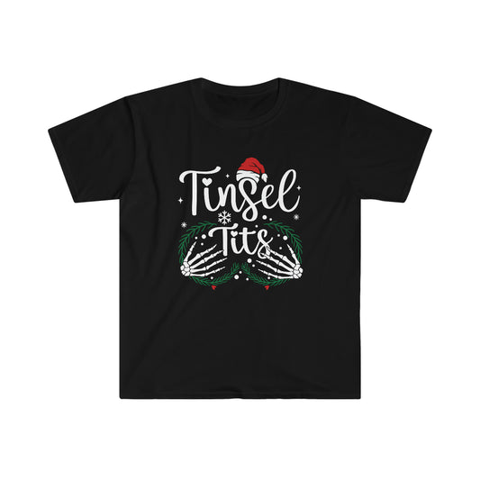 Tinsel Tits - Funny Christmas Tee - Unisex Softstyle T-Shirt