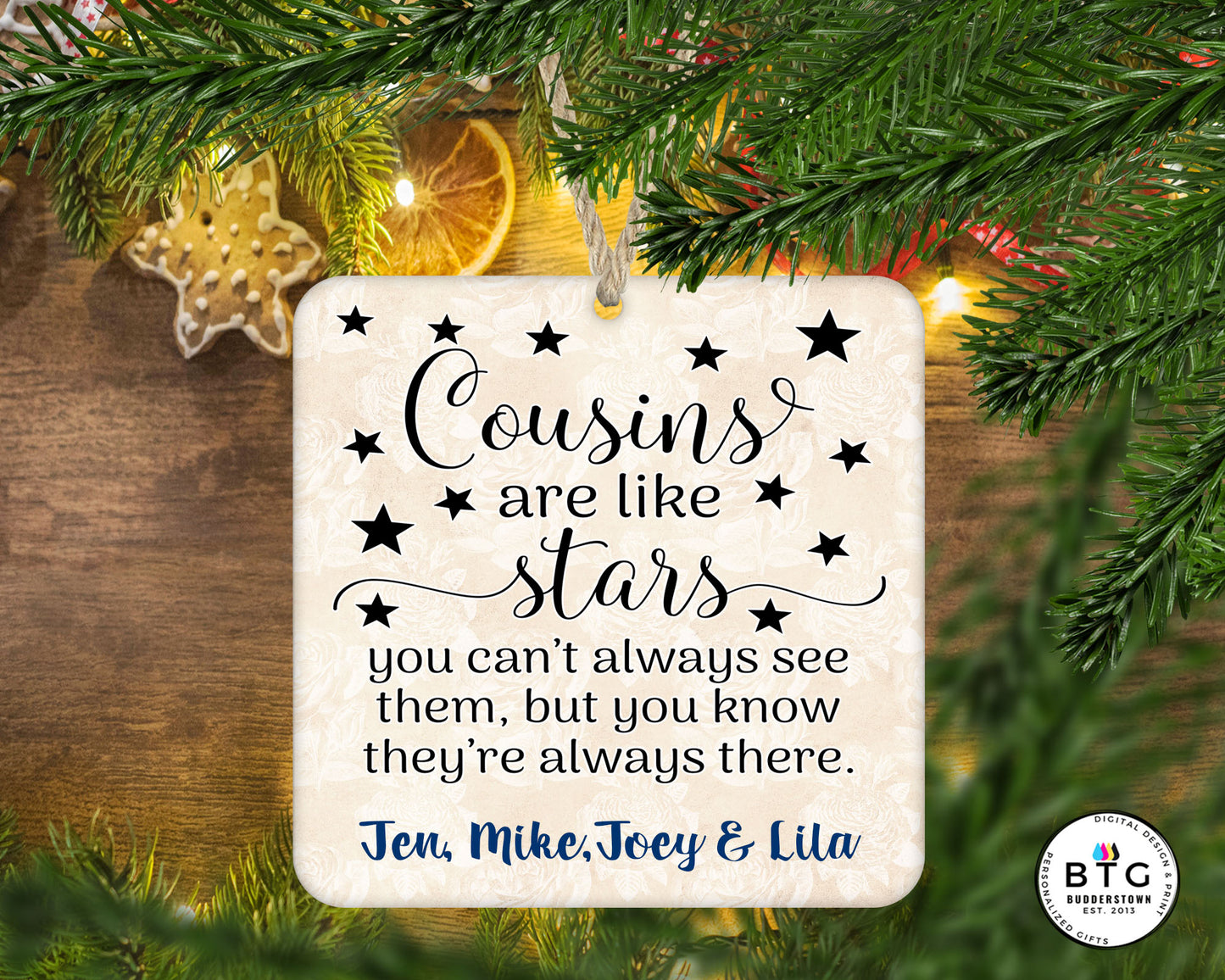 Cousins are like Stars - Cousins Ornament