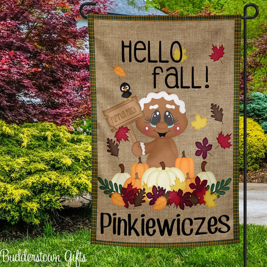 Fall Garden Flag | Hello Fall Gingy | Garden Flag | Fall Decor