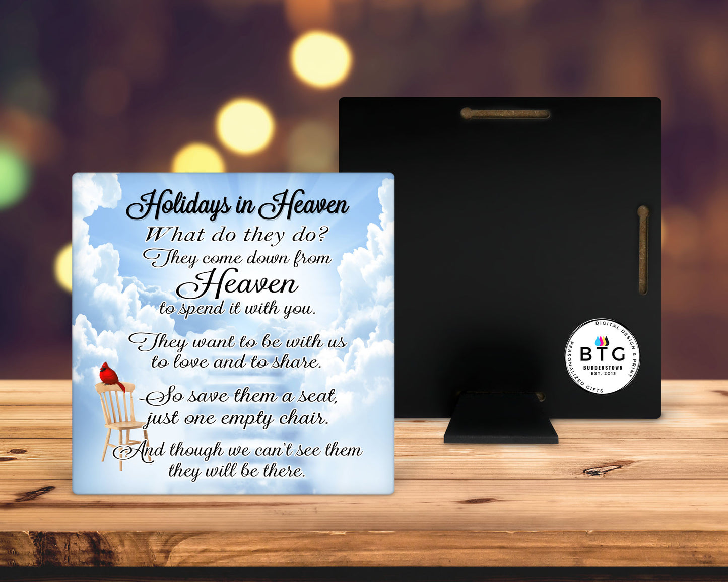 Holidays in Heaven or The Empty Chair Plaque