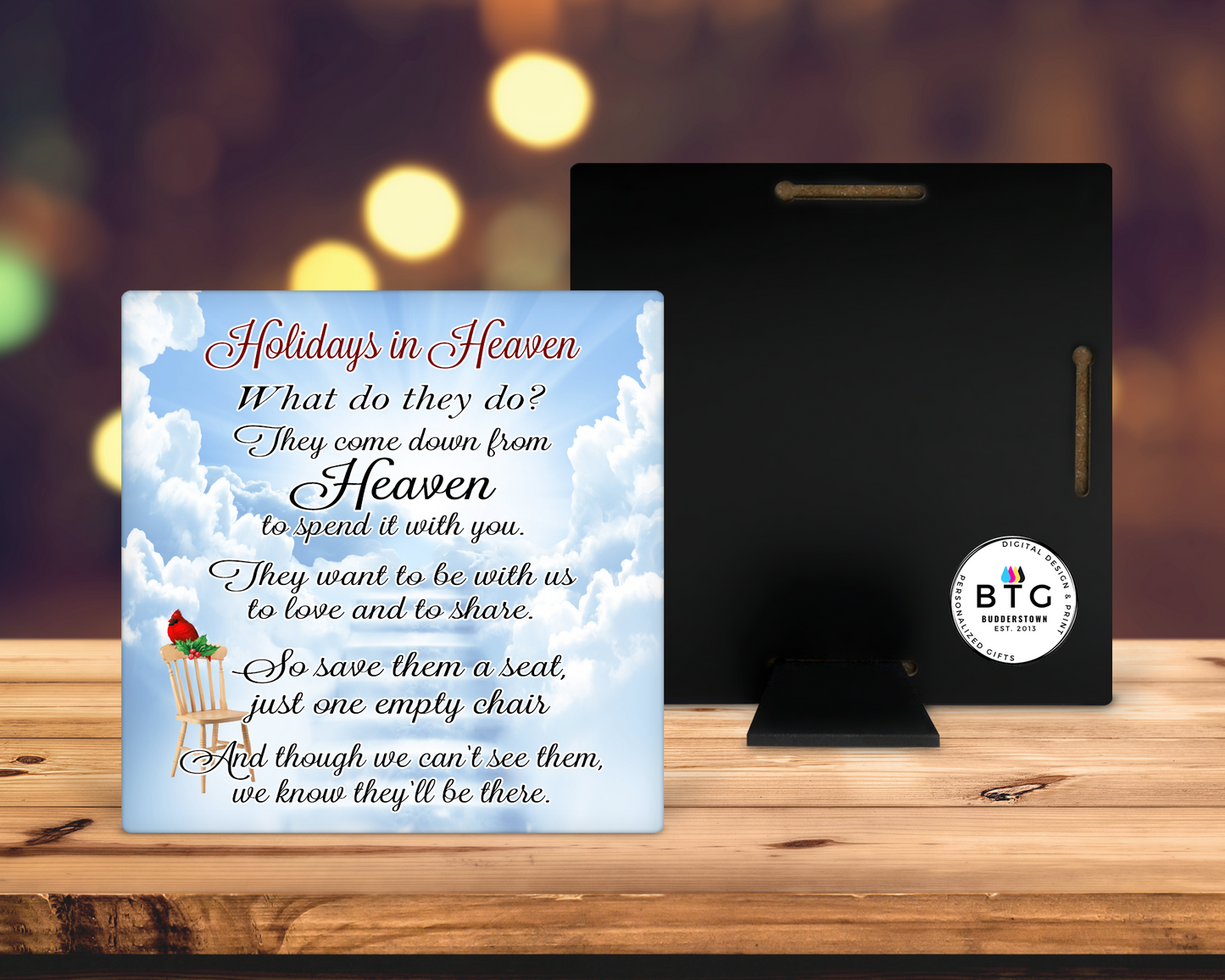 Holidays in Heaven or The Empty Chair Plaque