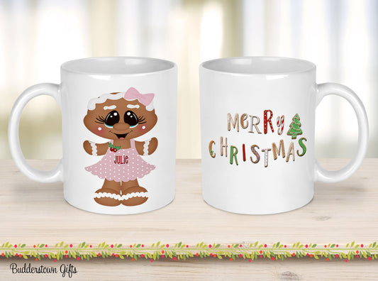 Girl or Boy Gingerbread Mugs -  Gingerbread mugs, Christmas - Coffee Cup - Kids Christmas Cups