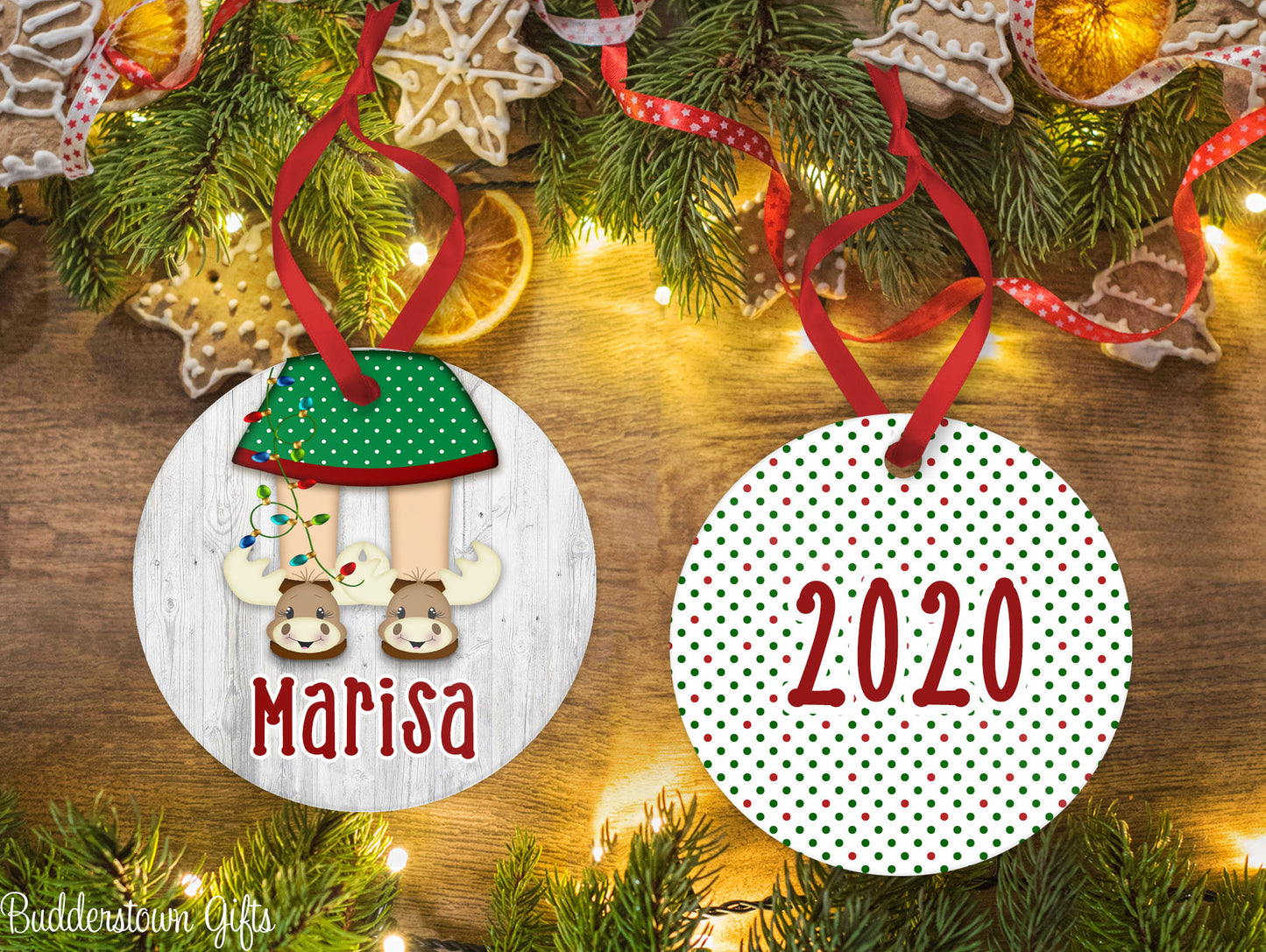 Moose Slippers Ornament for boy/girl 2022 - ornament for Kids, boy,  Christmas Ornament, children