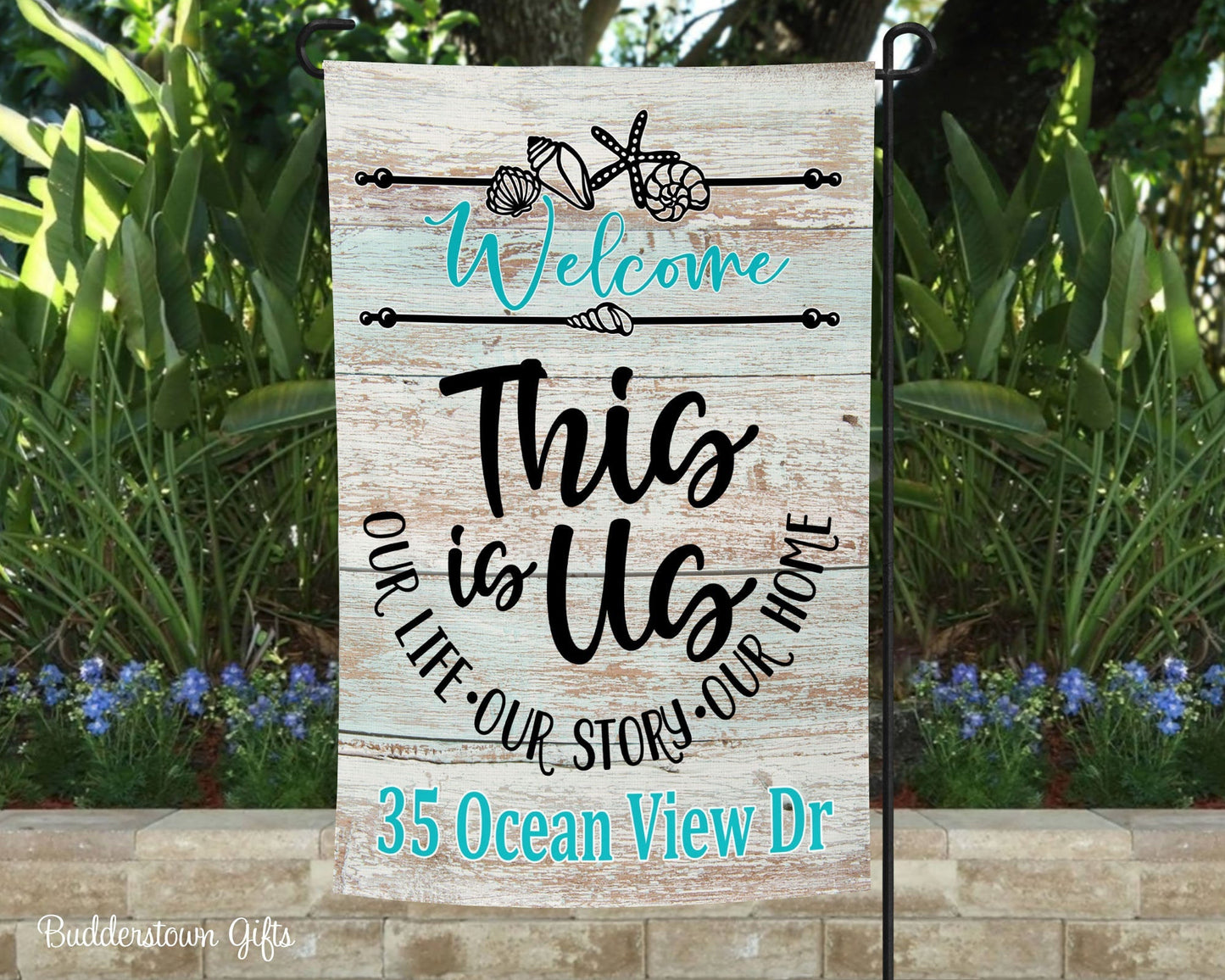 This Is Us - Beach Themed- Personalized - Garden Flag - Beach Decor