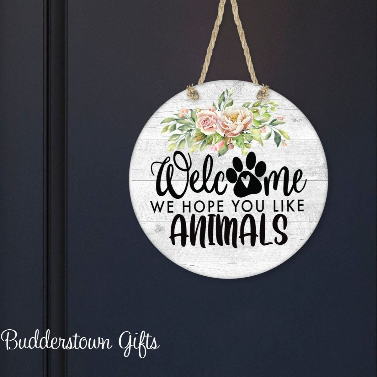 Welcome  Hope you like Animals - Door Hanger - 3 styles to choose from - front door wreath