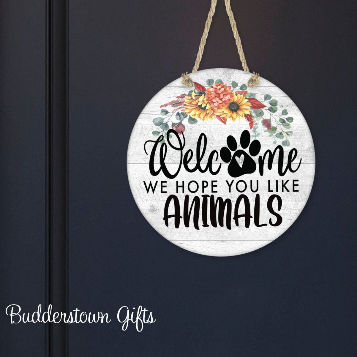 Welcome  Hope you like Animals - Door Hanger - 3 styles to choose from - front door wreath