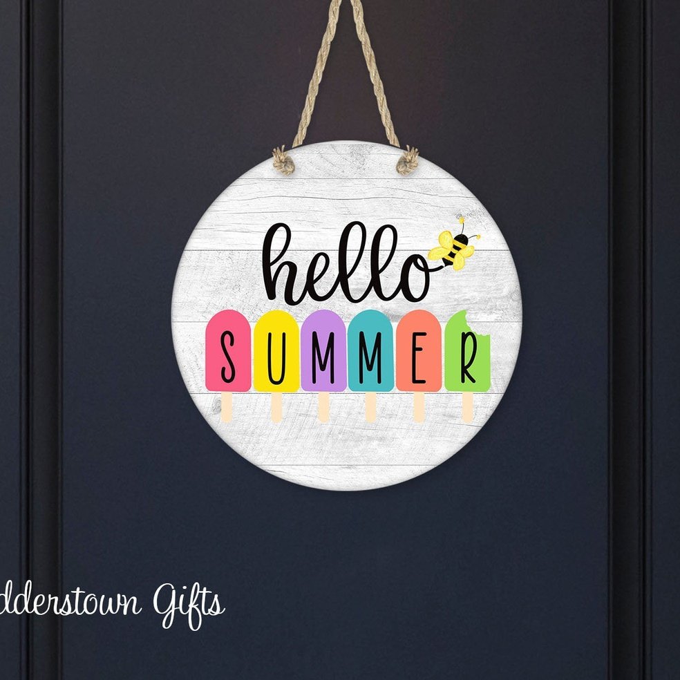 Hello Summer - Popsicles - Simply Stated - Door Hanger - Door Decor - Summer Decor