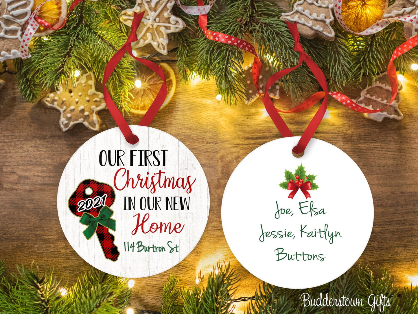 Our First Christmas in our New Home PLAIDKEY -New Home, Personalized Ornament