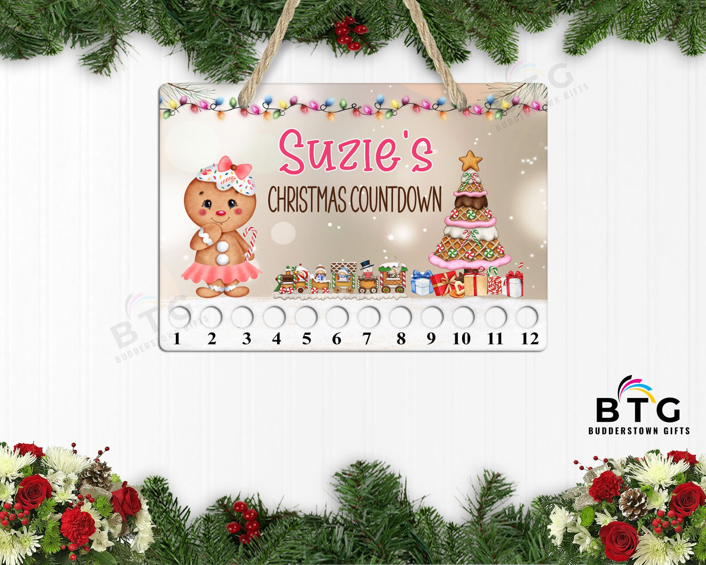 Candy Cane Christmas Countdown - 12 Days to Christmas - Gingerbread Girl - Kids Interactive
