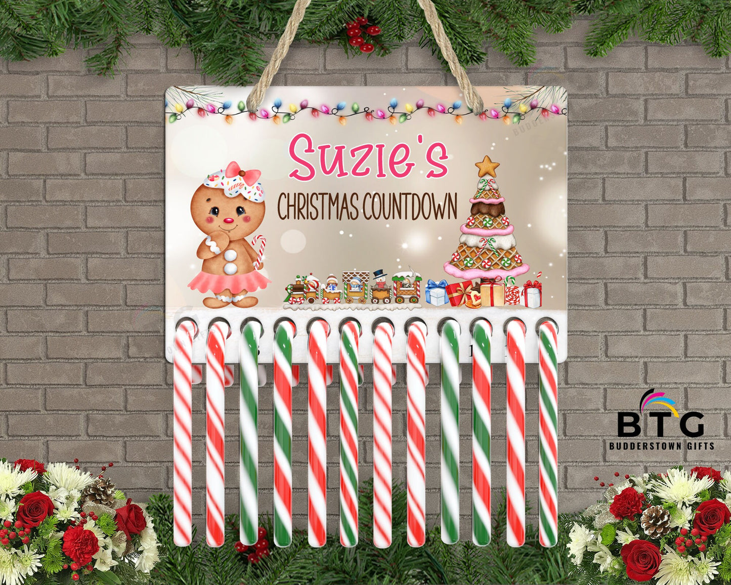 Candy Cane Christmas Countdown - 12 Days to Christmas - Gingerbread Girl - Kids Interactive